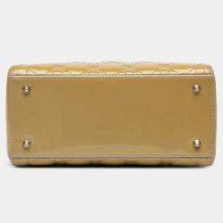 Pre Owned ديور بني متوسطة جلد لامع كاناج ليدي ديور