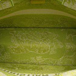Pre Owned Dior Green Medium Canvas Embroidered Dioriviera Toile De Jouy Book Tote