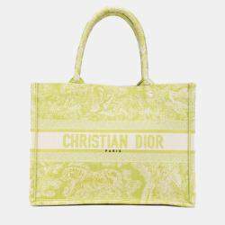 Pre Owned Dior Green Medium Canvas Embroidered Dioriviera Toile De Jouy Book Tote