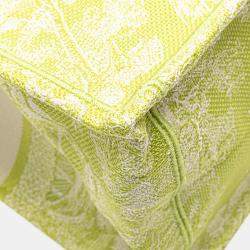 Pre Owned Dior Green Medium Canvas Embroidered Dioriviera Toile De Jouy Book Tote