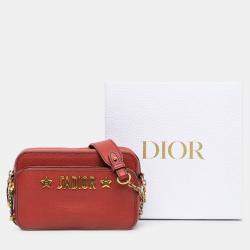 Pre Owned حقيبة كاميرا ديور جادور جلد أحمر