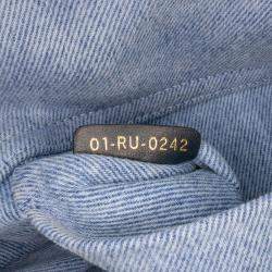 Pre Owned Dior Blue Small Denim Macrocannage Lady D Joy