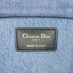 Pre Owned Dior Blue Small Denim Macrocannage Lady D Joy