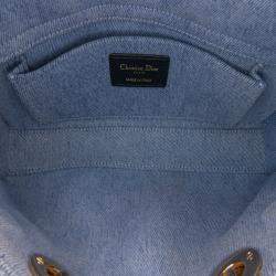 Pre Owned Dior Blue Small Denim Macrocannage Lady D Joy