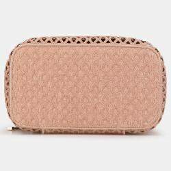 Pre Owned حقيبة زينة ديور للسفر مطرزة بشبك وردي
