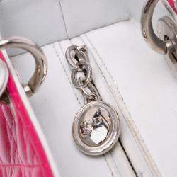 Pre Owned حقيبة ديور ليدي زهرية متوسطة بثلاثة ألوان جلد خروف كاناج