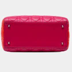 Pre Owned حقيبة ديور ليدي زهرية متوسطة بثلاثة ألوان جلد خروف كاناج