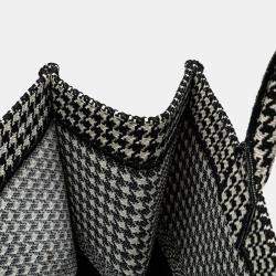 مملوكة مسبقًا Dior Black Large Canvas Houndstooth Embroidered Book Tote