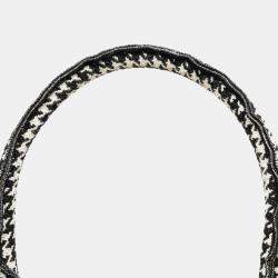 مملوكة مسبقًا Dior Black Large Canvas Houndstooth Embroidered Book Tote