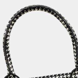 مملوكة مسبقًا Dior Black Large Canvas Houndstooth Embroidered Book Tote