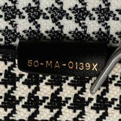 مملوكة مسبقًا Dior Black Large Canvas Houndstooth Embroidered Book Tote