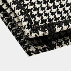 مملوكة مسبقًا Dior Black Large Canvas Houndstooth Embroidered Book Tote