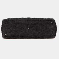 مملوكة مسبقًا Dior Black Large Denim Cannage Lady Dior