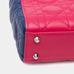مملوكة مسبقًا Dior Pink Mini Tricolor Lambskin Cannage Lady Dior