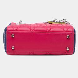 مملوكة مسبقًا Dior Pink Mini Tricolor Lambskin Cannage Lady Dior