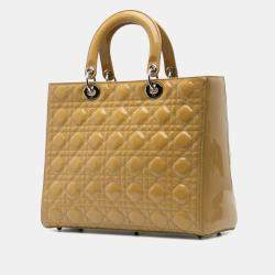 مملوكة مسبقًا حقيبة ليدي ديور ديور صفراء كبيرة كاناج براءة اختراع