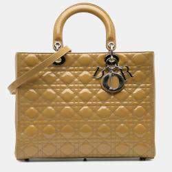 مملوكة مسبقًا Dior Yellow Large Patent Cannage Lady Dior