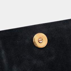 Pre Owned حقيبة كروس بودي عمودية جينز مرصعة رمادية ديوراما ديور