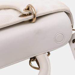 Pre Owned Dior White Medium Technical Fabric Macrocannage Lady D Joy