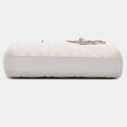 Pre Owned Dior White Medium Technical Fabric Macrocannage Lady D Joy