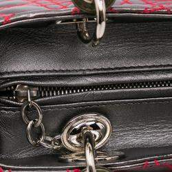 Pre Owned حقيبة ديور ليدي ديور ميتاليك لامبسكين كاناج رمادية أنسلم ريل متوسطة