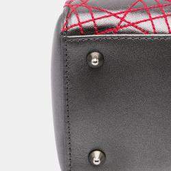 Pre Owned حقيبة ديور ليدي ديور ميتاليك لامبسكين كاناج رمادية أنسلم ريل متوسطة