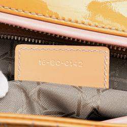 Pre Owned Dior Brown Large Patent Cannage Lady Dior