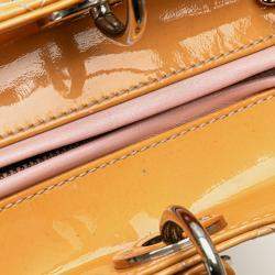 Pre Owned Dior Brown Large Patent Cannage Lady Dior
