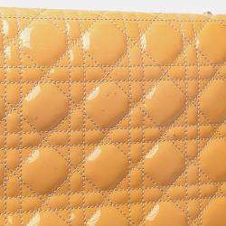 Pre Owned Dior Brown Large Patent Cannage Lady Dior