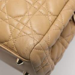 Pre Owned حقيبة يد توتس ديور سوفت ليدي ديور جلد كاناج أزرق كبيرة