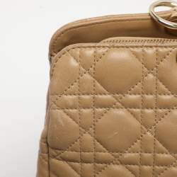 Pre Owned حقيبة يد توتس ديور سوفت ليدي ديور جلد كاناج أزرق كبيرة