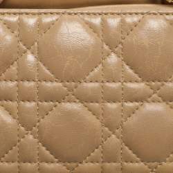 Pre Owned حقيبة يد توتس ديور سوفت ليدي ديور جلد كاناج أزرق كبيرة