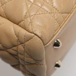 Pre Owned حقيبة يد توتس ديور سوفت ليدي ديور جلد كاناج أزرق كبيرة