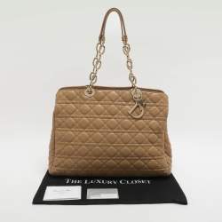 Pre Owned حقيبة يد توتس ديور سوفت ليدي ديور جلد كاناج أزرق كبيرة