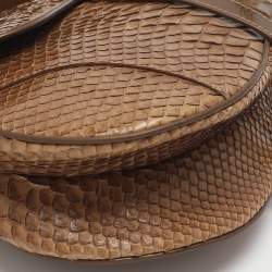 مملوكة مسبقًا Dior Saddle Beige Patent Leather and Python Leather Saddle Bag