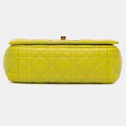 Pre Owned حقيبة ديور كارو كاناج جلد عجل أصفر صغير