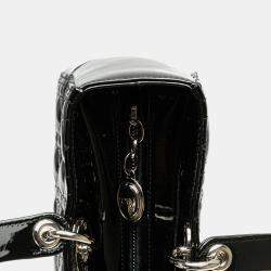 مملوكة مسبقًا حقيبة ديور ليدي كاناج جلد براءة سوداء كبيرة