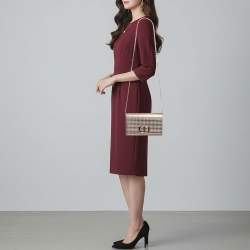 Pre Owned محفظة ديور 30 مونتين جلد لامع ميكروجاناج ذهبي وردي مع سلسلة