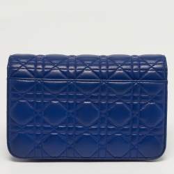 Pre Owned حقيبة سلسلة ديور ميس بروميناد جلد كاناج أزرق