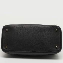 Pre Owned Dior Be Dior Medium Black Leather Top Handle Bag