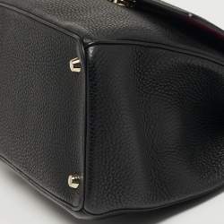 Pre Owned Dior Be Dior Medium Black Leather Top Handle Bag