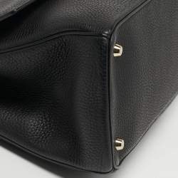 Pre Owned Dior Be Dior Medium Black Leather Top Handle Bag