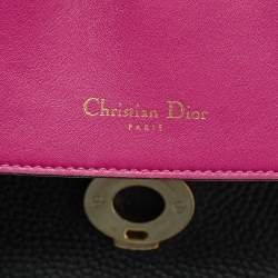 Pre Owned Dior Be Dior Medium Black Leather Top Handle Bag