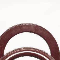 Pre Owned حقيبة يد توتس ديور ليدي ديور كبيرة جلد لامع كاناج بورغندي