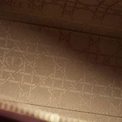 Pre Owned حقيبة يد توتس ديور ليدي ديور كبيرة جلد لامع كاناج بورغندي