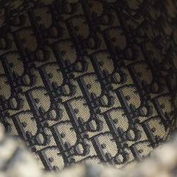 مملوكة مسبقًا Dior Tan/Navy Blue Canvas and Wicker Drawstring Bucket Bag