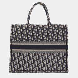 Pre Owned حقيبة يد ديور بوك توت قماش زرقاء كبيرة