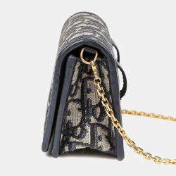 مملوكة مسبقًا حقيبة كتف ديور مونتين نانو كانفاس أوبليك أزرق