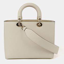 Pre Owned حقيبة ديور قماش كانفاس أبيض كبير