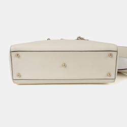 Pre Owned حقيبة ديور قماش كانفاس أبيض كبير